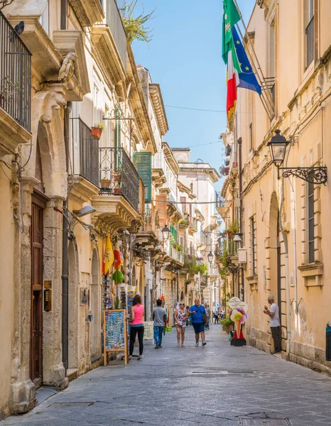 Keskeny Festői Ortigia Siracusa Óváros Szicília Dél Olaszországban — Stock Fotó