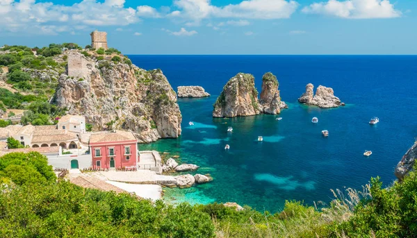 Удивительная Панорама Тоннара Скопелло Провинция Трапани Сицилия — стоковое фото