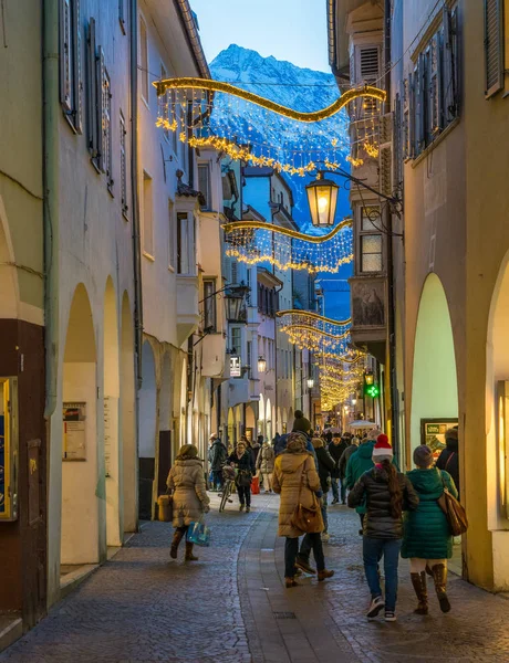 Merano Tijdens Kersttijd Avond Trentino Alto Adige Noord Italië December — Stockfoto