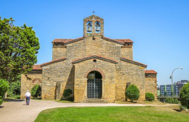 San Julian de los Prados Church in Oviedo, Asturias clipart