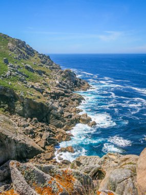 Ferrol yakınlarındaki Cabo Prior'da Deniz Manzarası, A Coruna Eyaleti, Galiçya