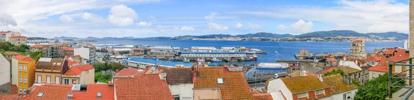 Castelo do Castro'dan Vigo'da panoramik manzara, Galiçya, İspanya