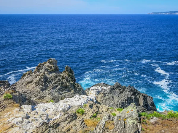 Paisaje Marino Escénico Seixo Branco Cerca Oleiros Provincia Coruña Galicia —  Fotos de Stock