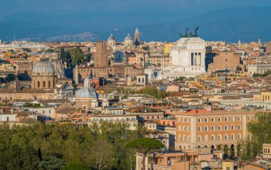 Altare della Patria ile Gianicolo Teras Panorama, Roma, İtalya.