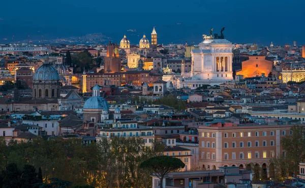 Roma Panorama Tramonto Dalla Terrazza Del Gianicolo — Foto Stock