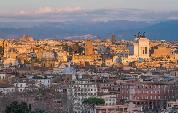 Panorama Terasy Gianicolo Altare Della Patria Římě Itálii — Stock fotografie