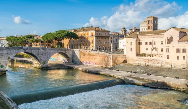 Pomeriggio Sole Sull Isola Tiberina Roma — Foto Stock