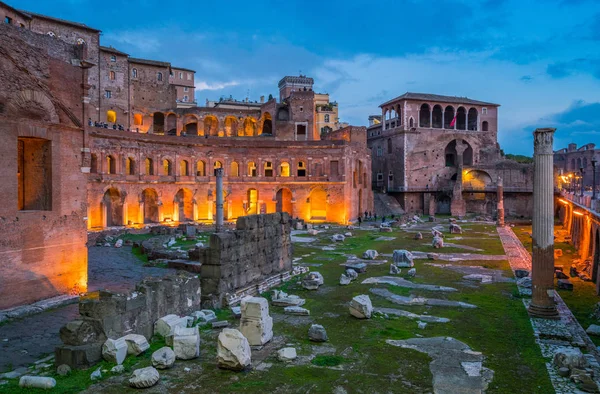 Der Markt Von Trajan Bei Untergang Rom Italien — Stockfoto