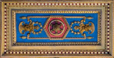 Roma, İtalya 'daki Capitoline Müzesinin tavanında ahşap süslemeler var..