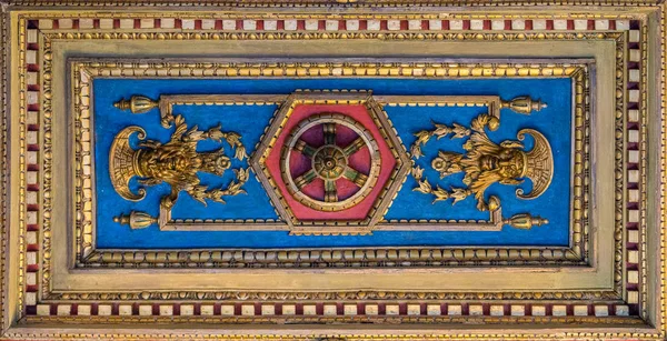 Trädekorationer i taket på Capitoline Museums i Rom, Italien. — Stockfoto