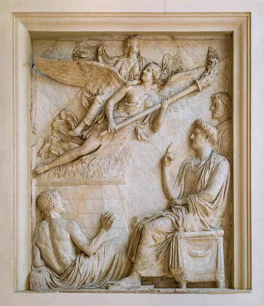Bas relief with Sabina Apotheosis in the Capitoline Museums in Rome, Italy. — Stock Photo, Image