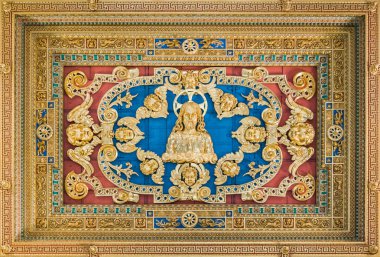 Taddeo Landini tarafından tasarlanan Mesih büstü, Roma'daki Aziz John Lateran Bazilikası'nın transept'inin tavanında. Ekim-15-2017