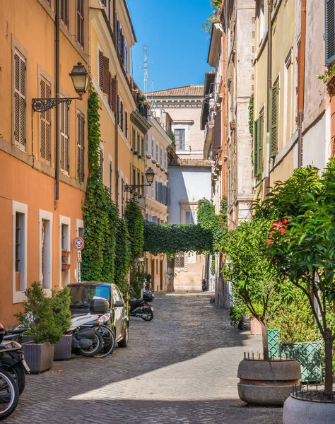 Pintoresco Rione Trastevere Una Mañana Verano Roma Italia — Foto de Stock