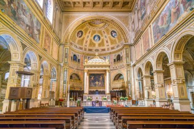 Roma'da Damaso Saint Lawrence Bazilikası, İtalya. Nisan-07-2018