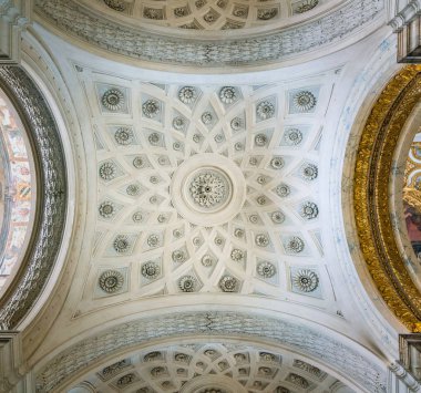 Dome in the side naves of the Church of Saint Louis of the French in Rome, Italy. November-18-2017 clipart