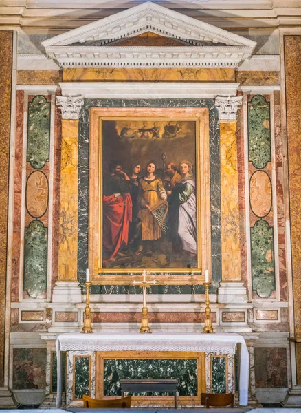 Målning Ett Sidokapell Kyrkan Saint Louis Franska Rom Italien November — Stockfoto