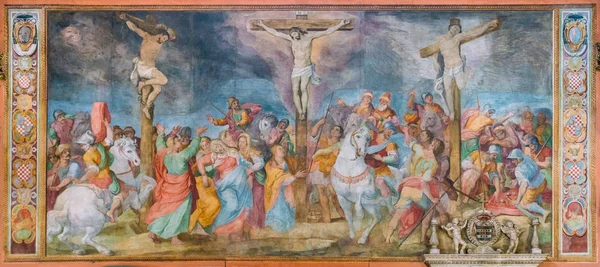 Korsfästelse Fresco Giovanni Battista Ricci Kyrkan San Marcello Corso Rom — Stockfoto