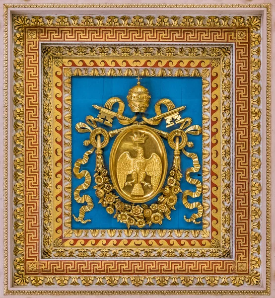 Escudo León Xii Desde Techo Basílica San Pablo Extramuros Roma — Foto de Stock