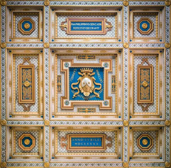 Wapen Van Karmelieten Het Plafond Van San Martino Monti Kerk — Stockfoto