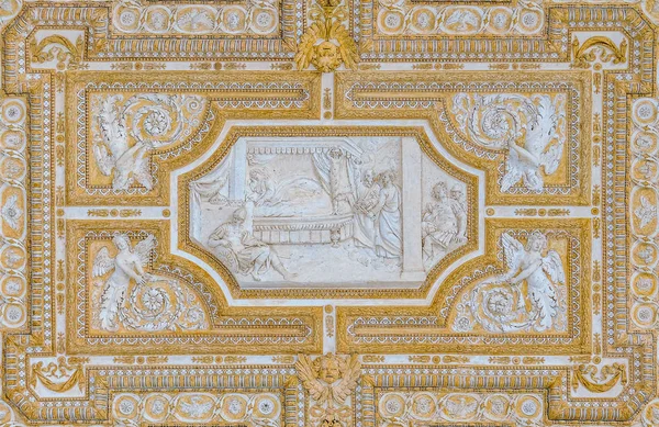 Scene Life Saint Peter Ceiling Portico Saint Peter Basilica Rome — Stock Photo, Image