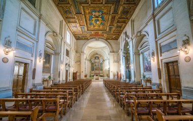 San Sebastiano Fuori Le Mura Bazilikası kapalı görünümü, Roma, İtalya. Mart-02-2019