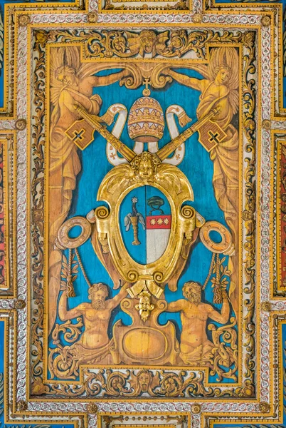 Pope Gregory Xvi Coat Arms Ceiling Basilica San Sebastiano Fuori — Stock Photo, Image