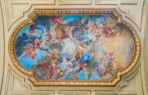 세바스티아노 콘카에 천국에서 세실리아의 대관식 이탈리아 트라스테베레에서 세실리아 교회의 천장에 — 스톡 사진