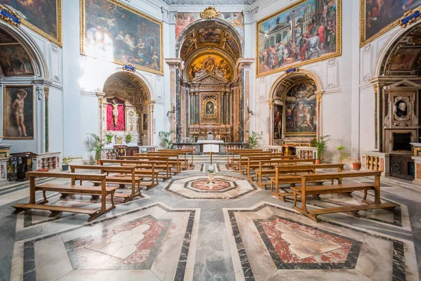 Interieur Uitzicht Santa Maria Della Pace Barokke Kerk Buurt Van — Stockfoto