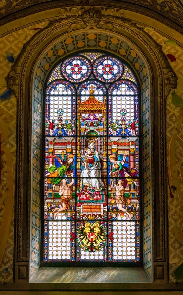 Onze Lieve Vrouwe Gebrandschilderd Glas Kerk Van Santa Maria Dell — Stockfoto