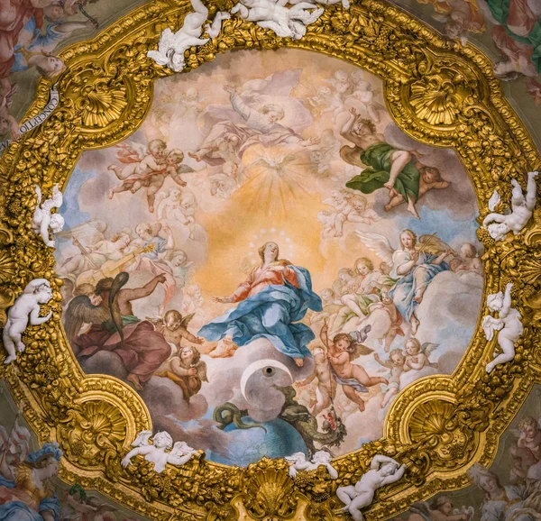 Immacolata Concezione Giuseppe Andrea Orazi Nella Cupola Della Chiesa Santa — Foto Stock