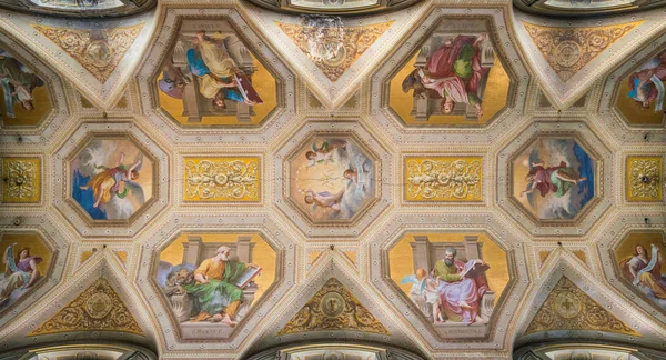 Розписні Vault Чотирма Лікарями Церкви Церкву Санта Марія Aquiro Римі — стокове фото