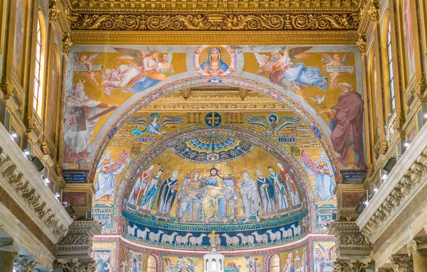 Interior Basílica Santa Maria Trastevere Roma Italia Enero 2018 — Foto de Stock