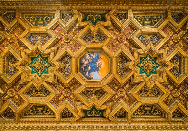 Úžasný Strop Baziliky Santa Maria Trastevere Italském Římě Leden 2018 — Stock fotografie