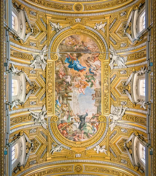Pietro da Cortona tarafından, Vallicella Santa Maria Kilisesi (veya Chiesa Nuova), Roma, İtalya tarafından boyalı tonoz. Nisan-18-2018