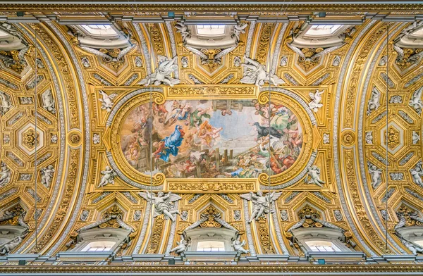 Malowane Sklepienie Pietro Cortona Kościele Santa Maria Vallicella Lub Chiesa — Zdjęcie stockowe