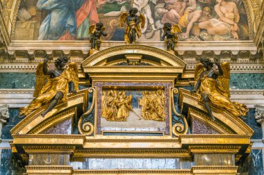 Roma'daki Santa Maria Maggiore Bazilikası'ndaki Borghese (Paolina) Şapeli. Nisan-07-2018
