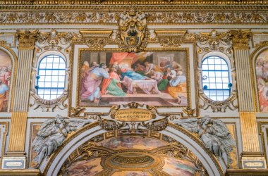 Fresk Roma'da Santa Maria Maggiore Bazilikası ana nef tarafında, İtalya. Nisan-07-2018