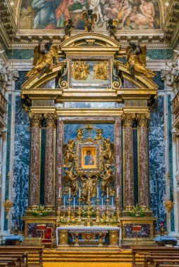 Roma'daki Santa Maria Maggiore Bazilikası'ndaki Borghese (Paolina) Şapeli. Nisan-07-2018