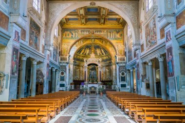 Basilica of Santa Prassede in Rome, Italy. March-25-2018 clipart