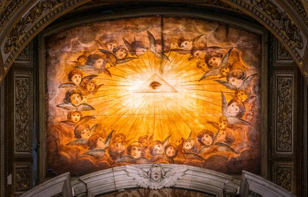 Ozdobne Okno Baptysterium Bazyliki Santa Maria Maggiore Rzymie Włochy Kwiecień — Zdjęcie stockowe