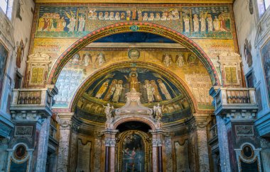 Basilica of Santa Prassede in Rome, Italy. March-25-2018 clipart