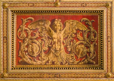 Roma, İtalya'da Saints Cosma e Damiano tavanından detay. Mart-25-2018