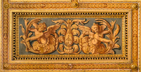 Roma, İtalya'da Saints Cosma e Damiano tavanından detay. Mart-25-2018