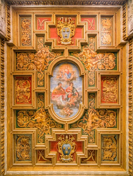 Plafond Kerk Van Heiligen Cosma Damiano Rome Italië — Stockfoto