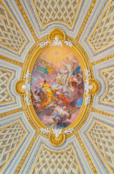 Фреска Апофеоз Святого Иоанна Маты Грегорио Гульельми Хранилище Церкви Santissima — стоковое фото
