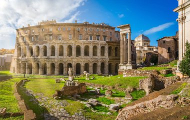 Theatre of Marcellus in Rome on a sunny summer day, Italy. clipart