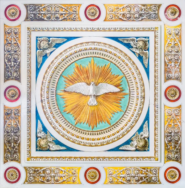 Hrdlička Svatého Ducha Stropě Kostela Santo Spirito Dei Napoleonletani Římě — Stock fotografie