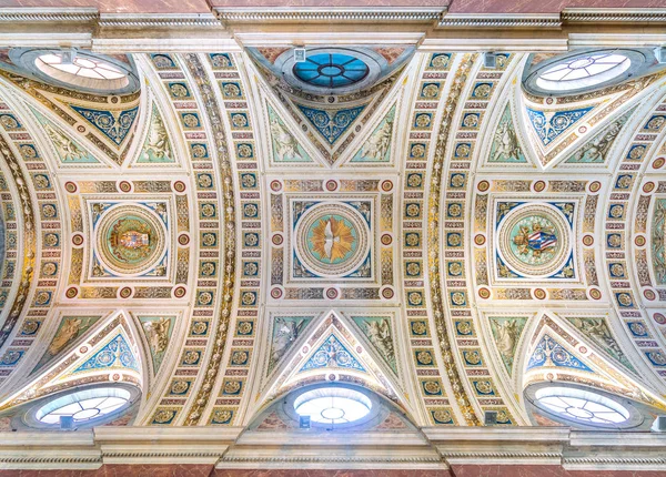 Teto Afrescado Igreja Santo Spirito Dei Napoletani Roma Itália Março — Fotografia de Stock