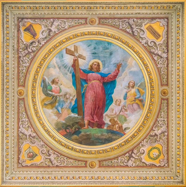 Affresco Gesù Sul Soffitto Della Chiesa Delle Suore Missionarie Ges — Foto Stock