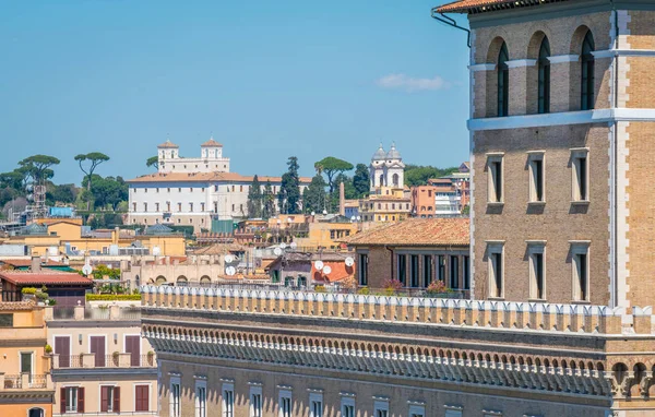 Vista Panorámica Desde Monumento Vittoriano Roma Con Iglesia Trinit Dei — Foto de Stock